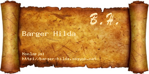 Barger Hilda névjegykártya